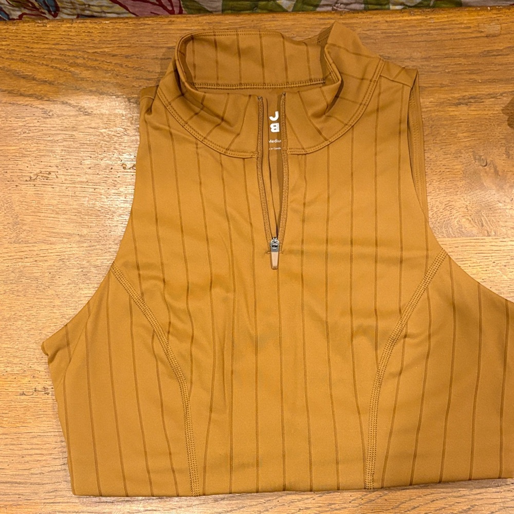 JoyLab Tan Zip-Front Tank Top